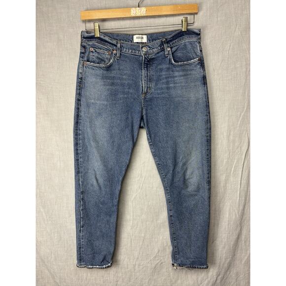 AGOLDE TONI MID RISE STRAIGHT Blue Jeans Size 31 - Picture 1 of 10